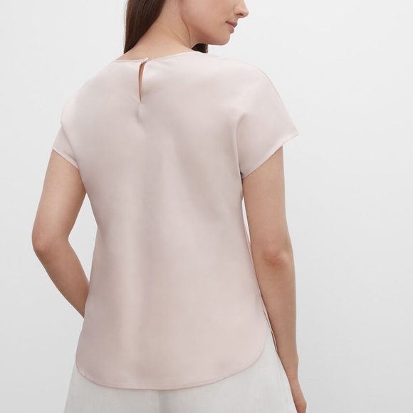 Satin Tee - New With Tags - NEVER WORN - Pink - Picture 2 of 3